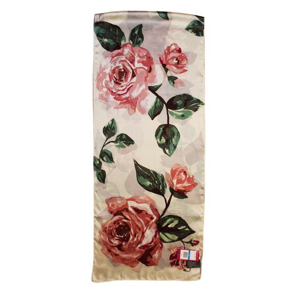 Vince Camuto Sage Floral Silk Blend 68" x 14" Oblong Scarf #VC2432 - Picture 1 of 2